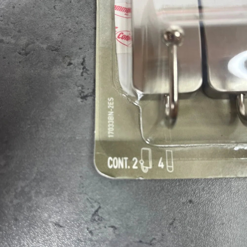 16 EA 3M Command Small Brushed Nickel‎ Decorative Hooks Damage Free 1lb Capacity